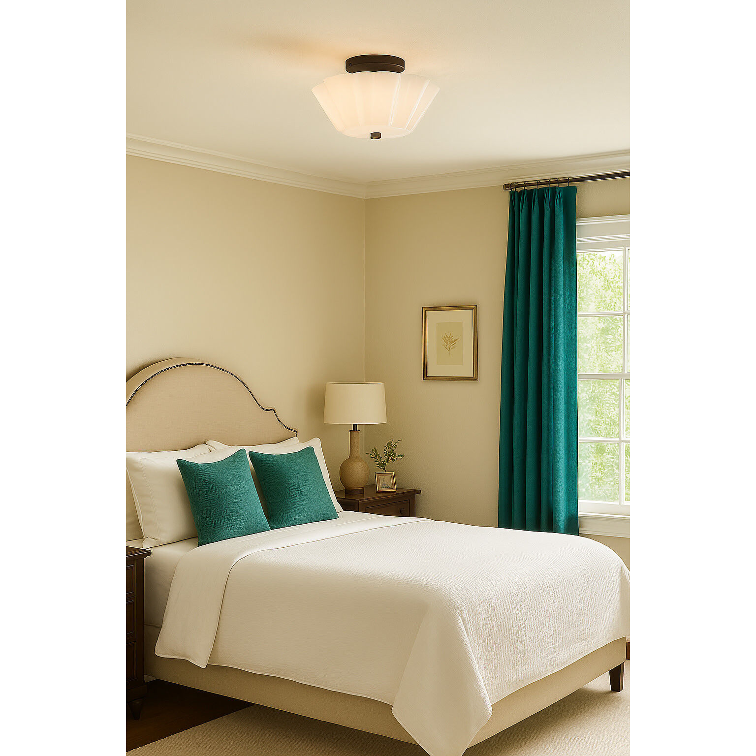 Honey 3 Light 15 inch Black Semi-Flush Mount Ceiling Light, Medium