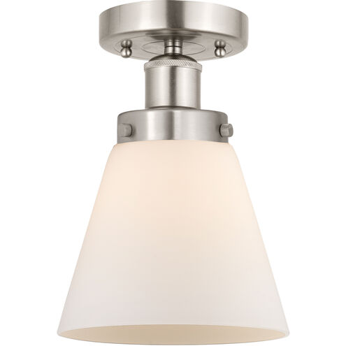 Cone 1 Light 6.5 inch Brushed Satin Nickel Semi-Flush Mount Ceiling Light