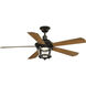 Smyrna 52 inch Antique Bronze with Walnut Blades Indoor/Outdoor Ceiling Fan, Progress LED