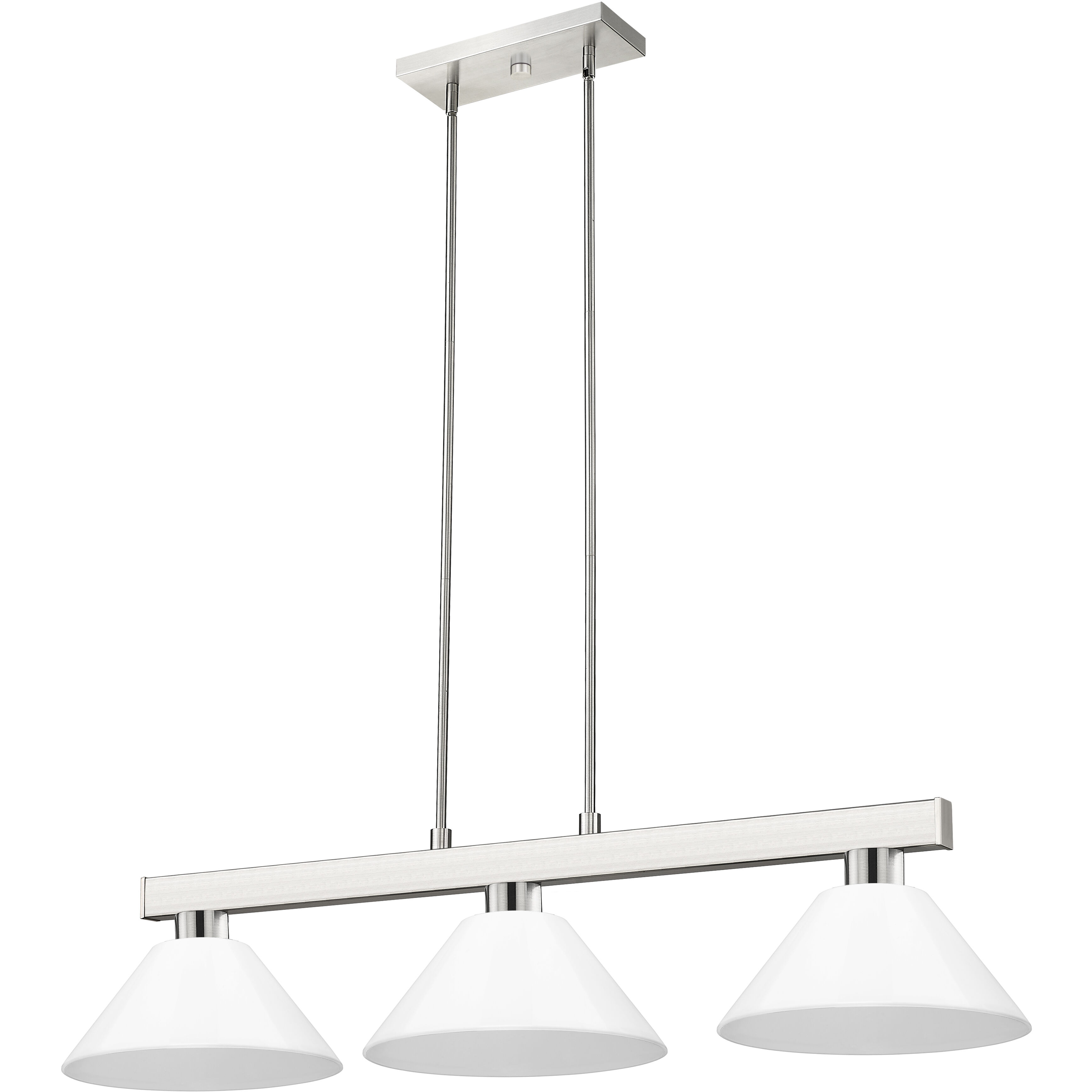 Cobalt 3 Light 46 inch Matte Black Billiard Ceiling Light in Green