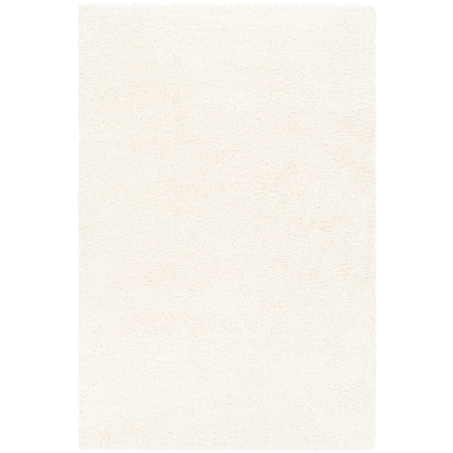 Deluxe Shag 108.27 X 78.74 inch White Machine Woven Rug in 7 x 9, Rectangle