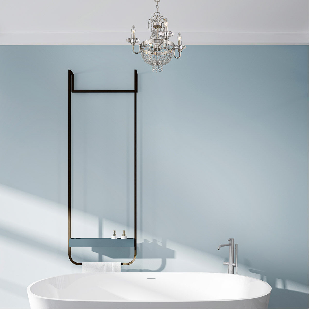 Valentina 4 Light 18 inch Brushed Nickel Convertible Mini Chandelier/Ceiling Mount Ceiling Light