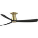Kute 52 52 inch Brushed Satin Brass with Black Blades Indoor/Outdoor Ceiling Fan