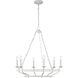 C&M by Chapman & Myers Brighton 6 Light 32 inch Aged Pewter Chandelier Ceiling Light in Standard