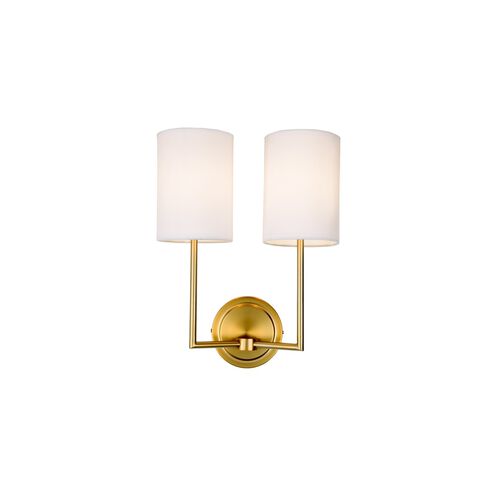 Elliot 2 Light 12 inch Satin Brass Wall Sconce Wall Light
