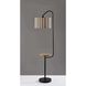Caldwell 62 inch 100.00 watt Black and Natural Wood Shelf Floor Lamp Portable Light