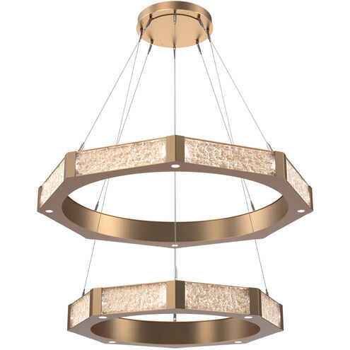 Glacier LED 32.1 inch Novel Brass Chandelier Ceiling Light, Double Tier