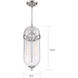 Fathom 3 Light 8 inch Polished Nickel and Clear Pendant Ceiling Light