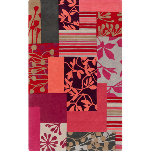 Harlequin 144 X 108 inch Fuchsia, Dark Red, Bright Pink, Dark Purple, Taupe Rug