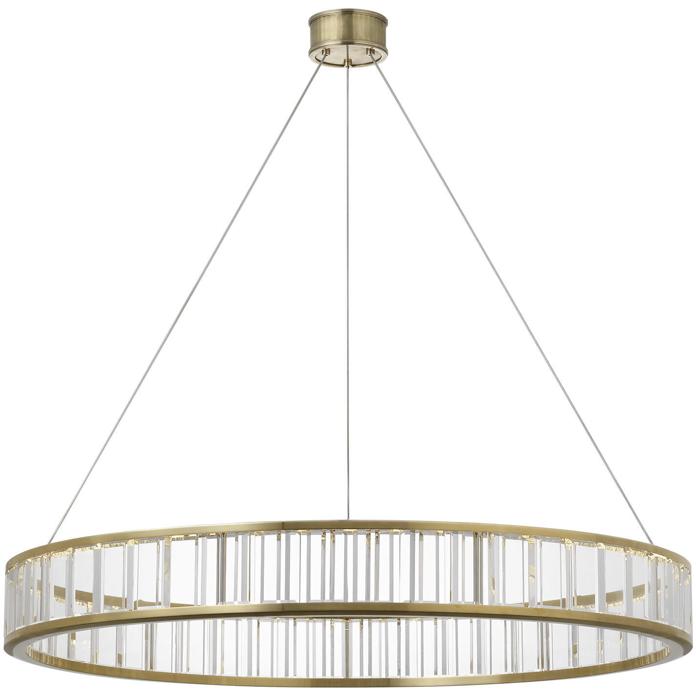 Chapman & Myers Iterna LED 40 inch Antique-Burnished Brass Ring Chandelier Ceiling Light in Crystal