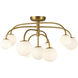 Alora Mood Fiona 9 Light 32.75 inch Brushed Gold Flush Mount Ceiling Light