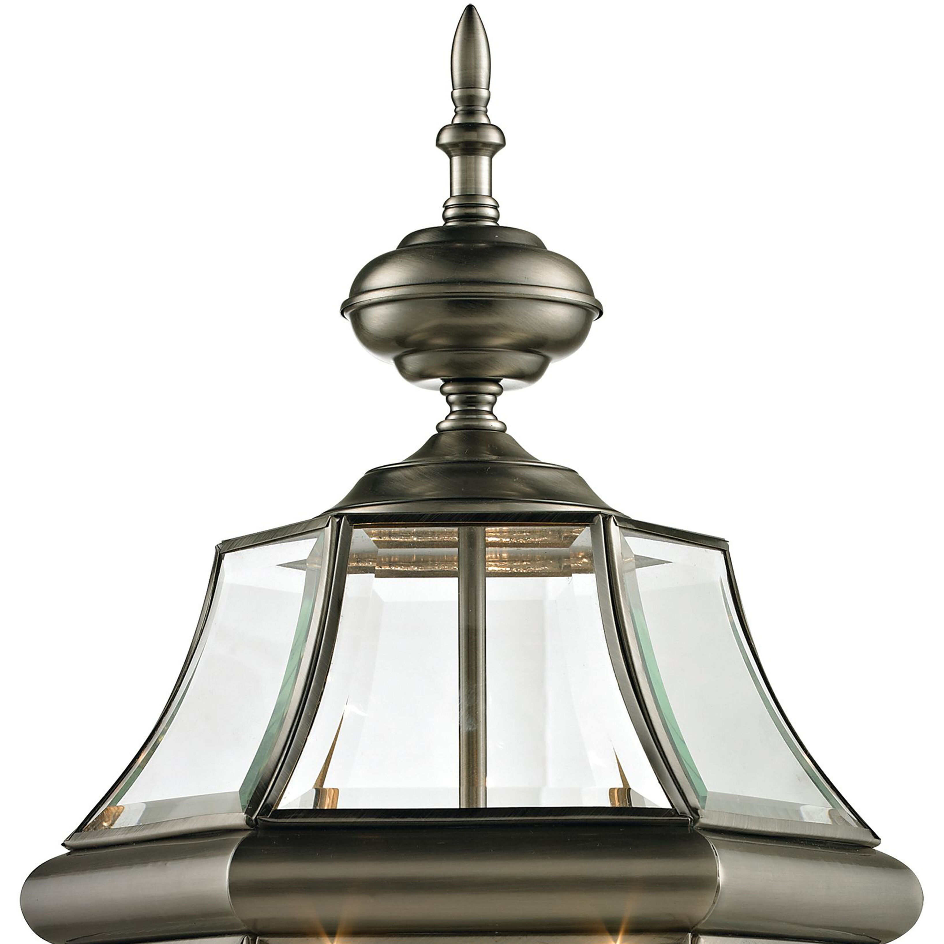 Ashford 3 Light 23 inch Antique Nickel Outdoor Post Light