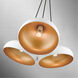 Amador 3 Light 25 inch Shiny White with Polished Chrome Accents Cluster Pendant Ceiling Light