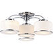 Frosted 4 Light 28 inch Chrome Drum Shade Flush Mount Ceiling Light