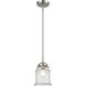 Nouveau Canton LED 6 inch Oil Rubbed Bronze Mini Pendant Ceiling Light in Matte White Glass, Nouveau