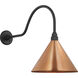 Thomas O'Brien Academy Barn Light LED 19.25 inch Matte Black Flynn Barn Light in 12.5" Soft Copper Conical Savannah Shade