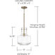Nyla 1 Light 11 inch Aged Brass Pendant Ceiling Light