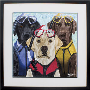 Waterside Blue and Red Framed Art