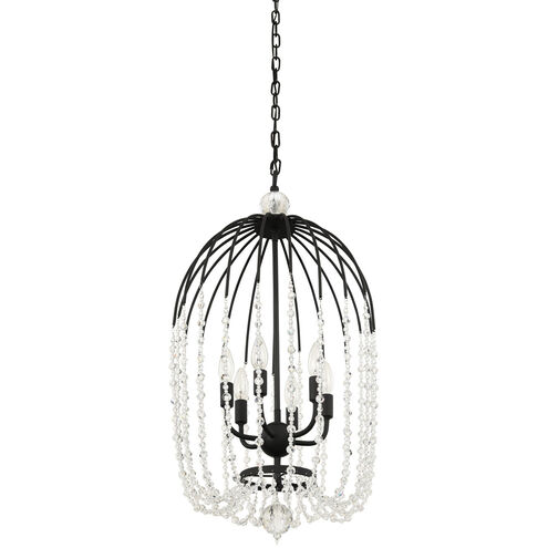 Voliere 6 Light 16.75 inch Gold Pendant Ceiling Light in Matte Black