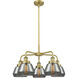 Fulton 5 Light 24.5 inch Brushed Brass Chandelier Ceiling Light