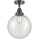Downtown Urban Beacon 1 Light 10 inch Matte Black Flush Mount Ceiling Light in Incandescent, Seedy