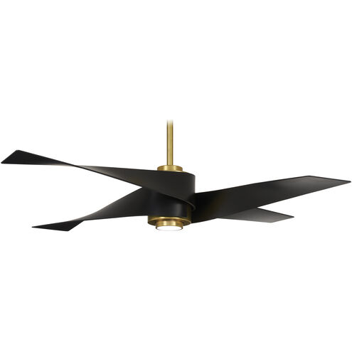 Artemis IV 64 inch Soft Brass/Matte Black with Matte Black Blades Ceiling Fan