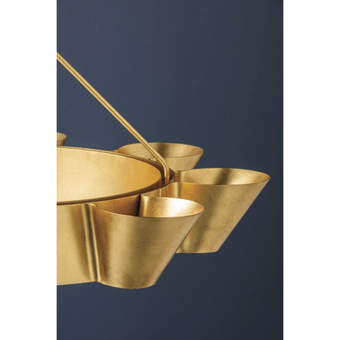 Reeve 8 Light 37.5 inch Vintage Gold Leaf Chandelier Ceiling Light