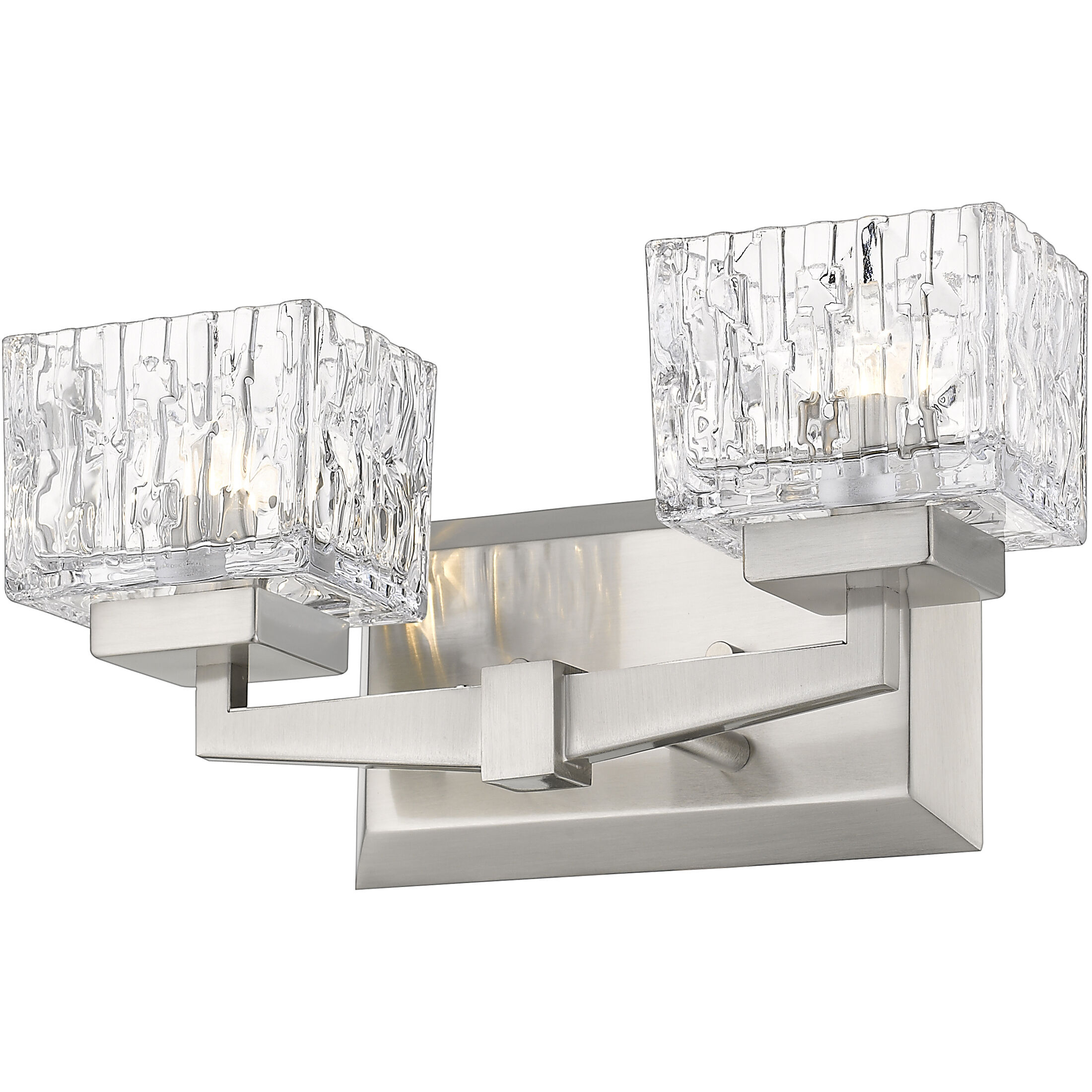 Rubicon 2 Light 13.5 inch Brushed Nickel Vanity Wall Light in G9