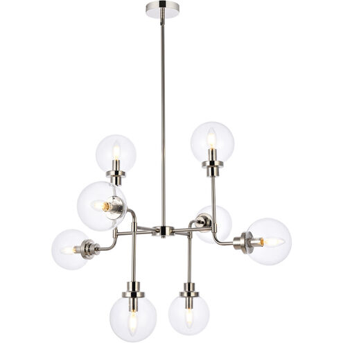 Hanson 8 Light 36 inch Polish Nickel Pendant Ceiling Light