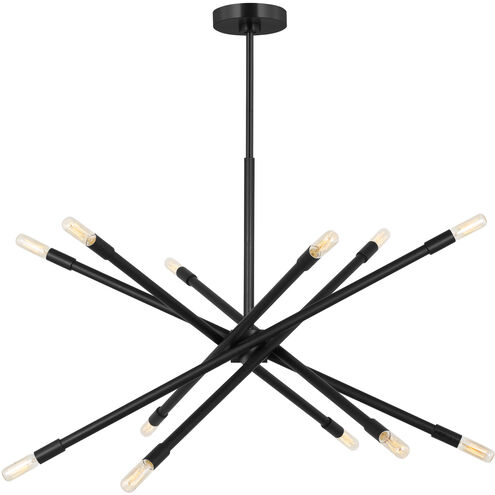 C&M by Chapman & Myers Eastyn 12 Light 29.75 inch Midnight Black Chandelier Ceiling Light