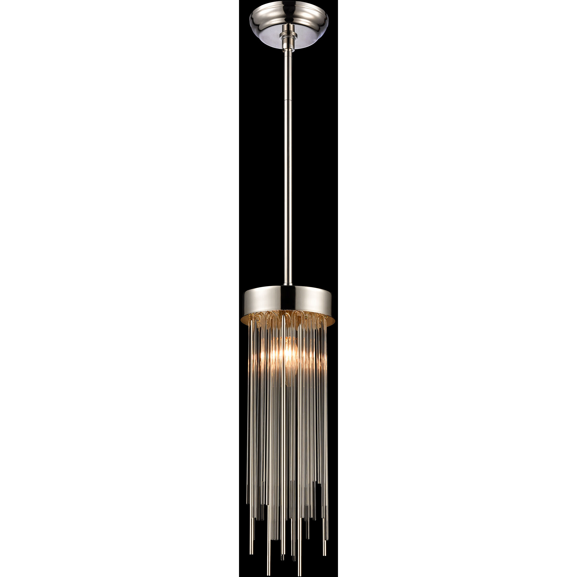 Waterfall 1 Light 5.88 inch Polished Nickel Mini Pendant Ceiling Light