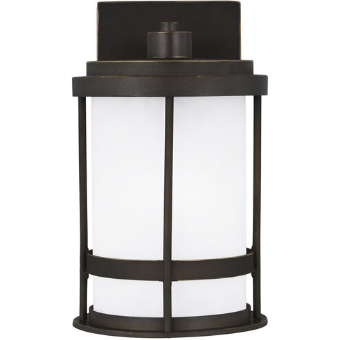 Wilburn 1 Light 10.25 inch Antique Bronze Outdoor Wall Lantern, Small