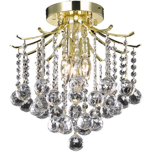 Amelia 3 Light 12 inch Gold Flush Mount Ceiling Light