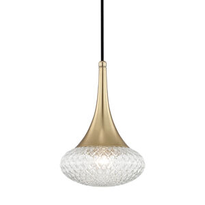 Bella 1 Light 9 inch Aged Brass Pendant Ceiling Light