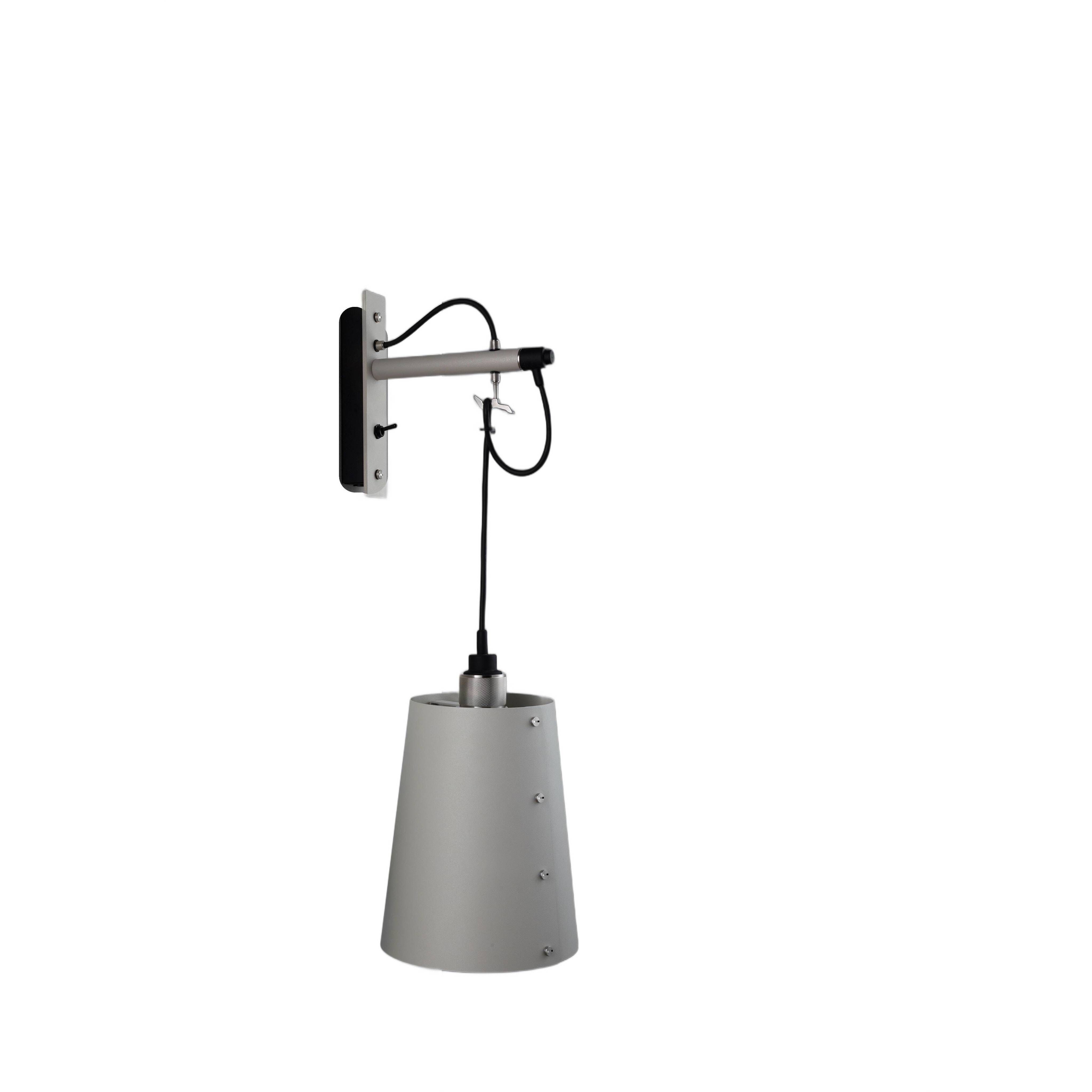 Hooked Wall Light in Stone / Steel