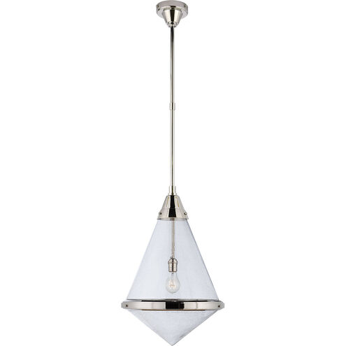 Thomas O'Brien Gale 1 Light 15.5 inch Polished Nickel Pendant Ceiling Light in Seeded Glass, Large