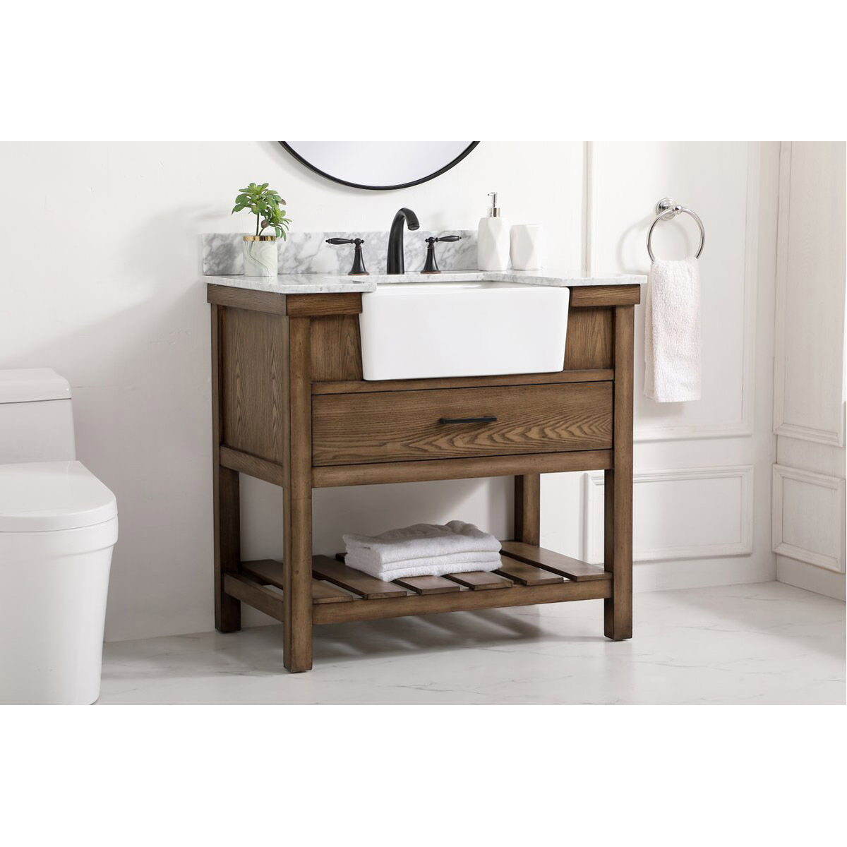 Clement 36 X 22 X 34 inch Driftwood Bathroom Vanity Cabinet
