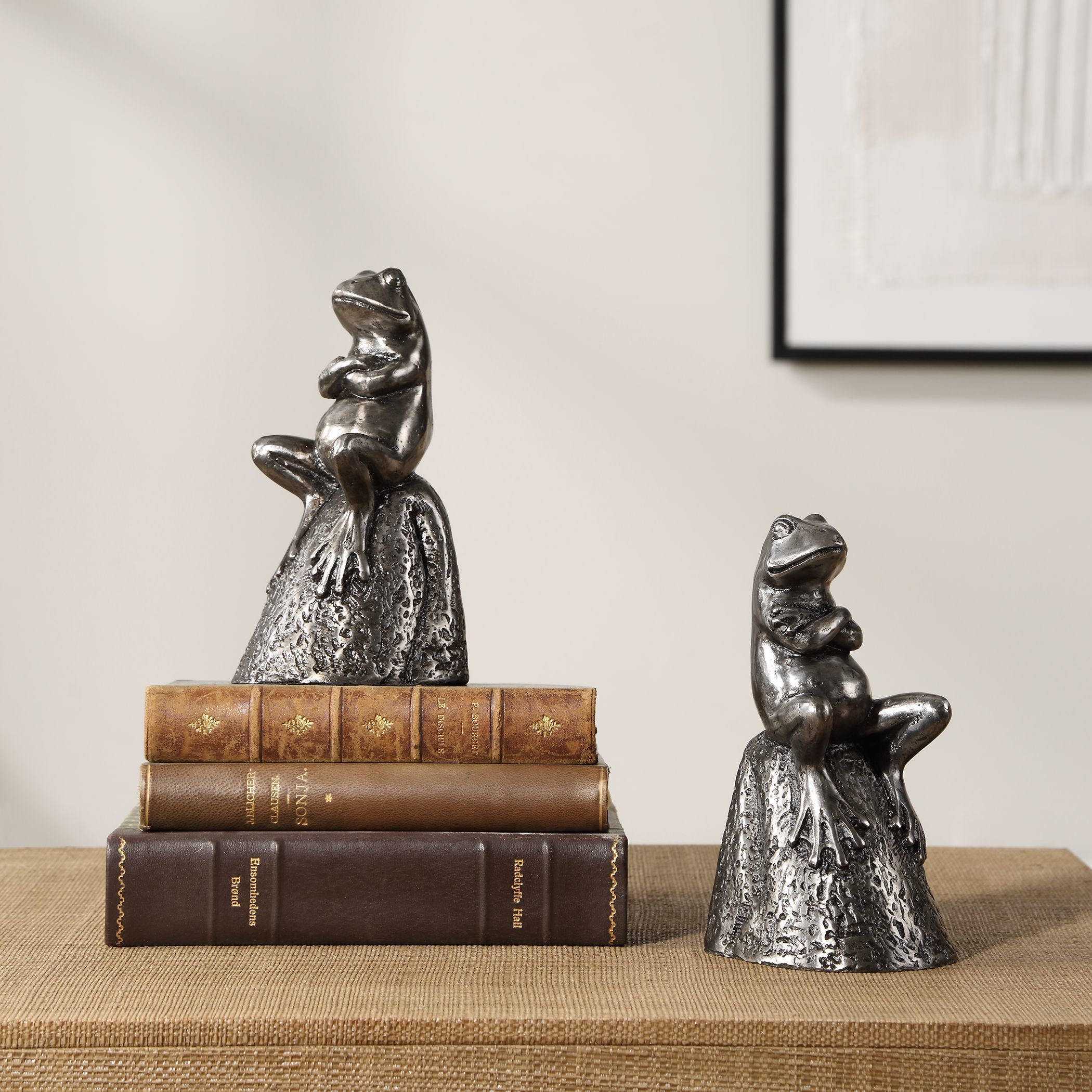 Daydreaming Bird 3.75 inch Antiqued Silver Bookends, Set of 2