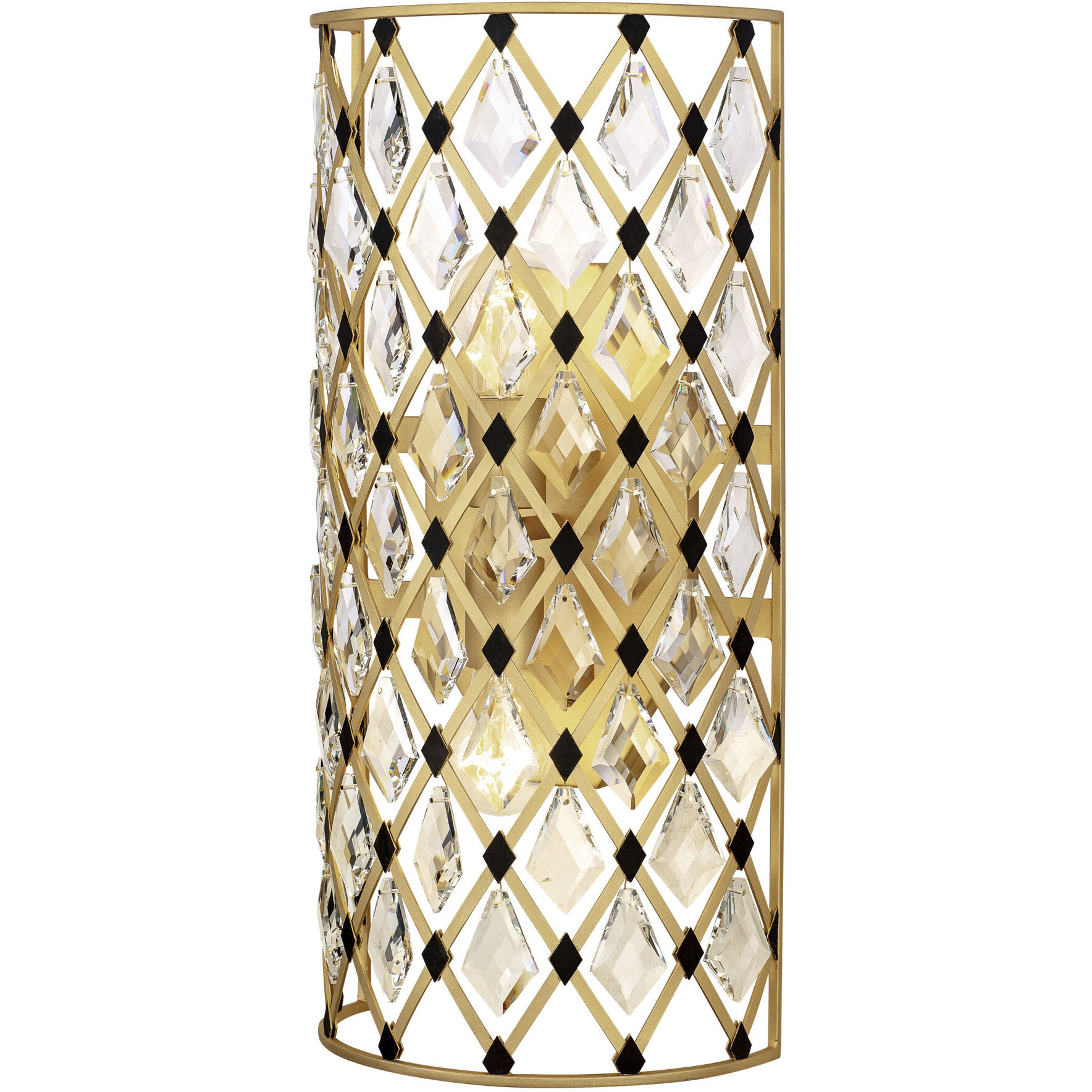 Windsor Sconce Wall Light in French Gold and Matte Black
