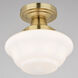 Eastgate LED 8.75 inch Antique Gold Semi-Flush Mount Ceiling Light