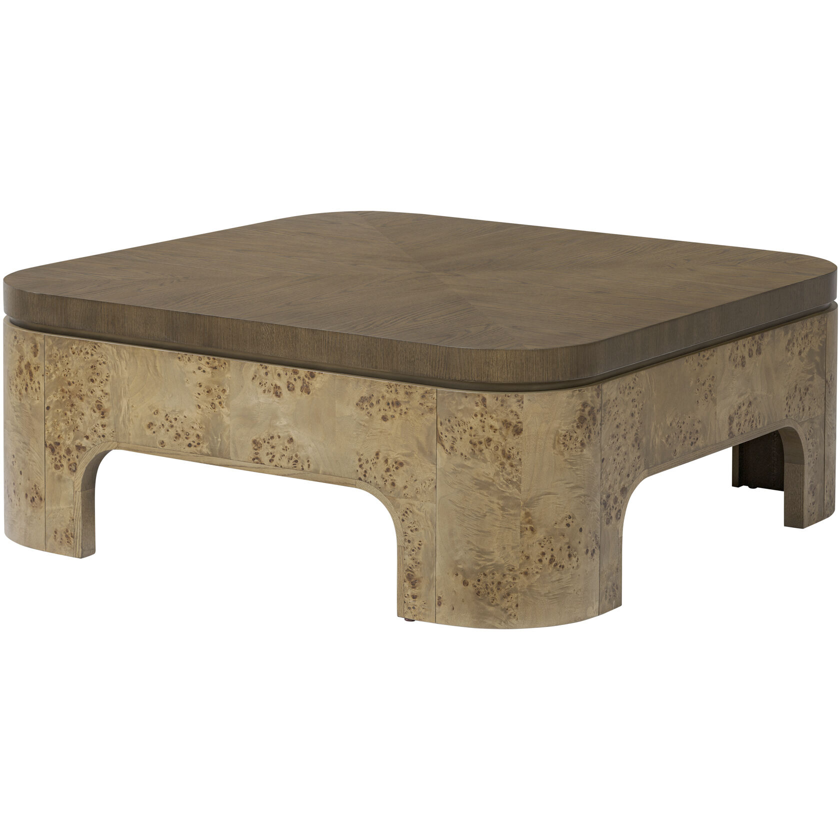 McKinney 44 X 44 inch Mushroom Oak with Mappa Burl Coffee Table