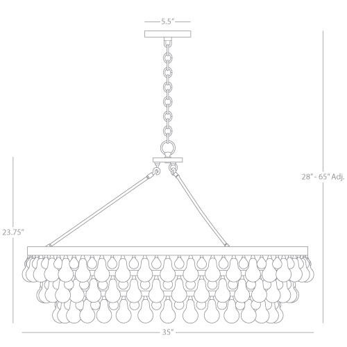 Bling 6 Light 34.88 inch Polished Nickel Chandelier Ceiling Light