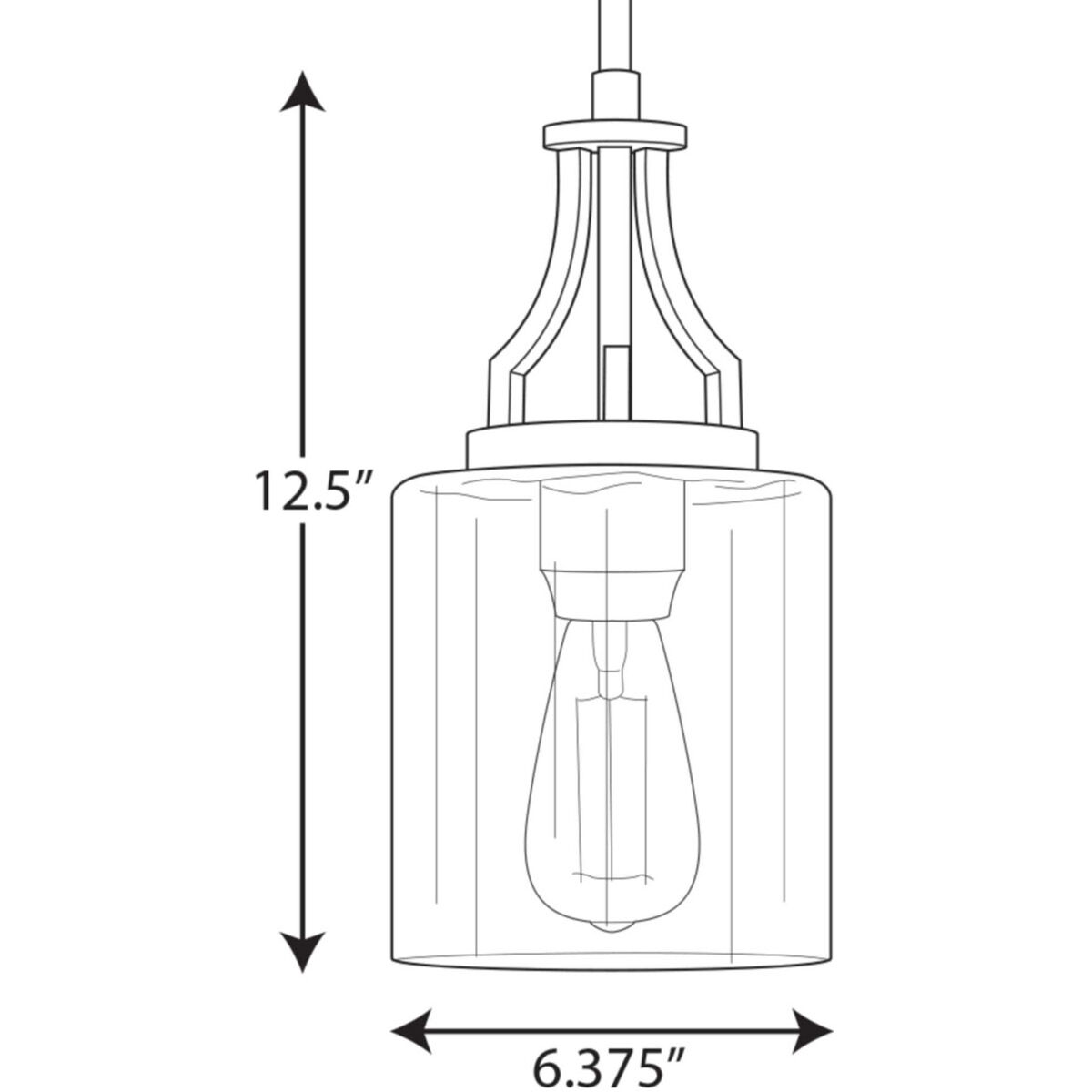 Lassiter 1 Light 6 inch Matte Black Mini-Pendant Ceiling Light