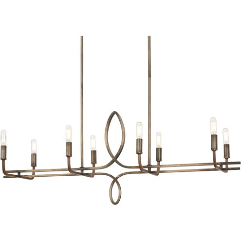 Yorkville 8 Light 42 inch Aged Darkwood/Silver Patina Island Light Ceiling Light