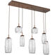 Vessel LED Burnished Bronze Linear Multi-Pendant Ceiling Light in 3000K LED, Clear
