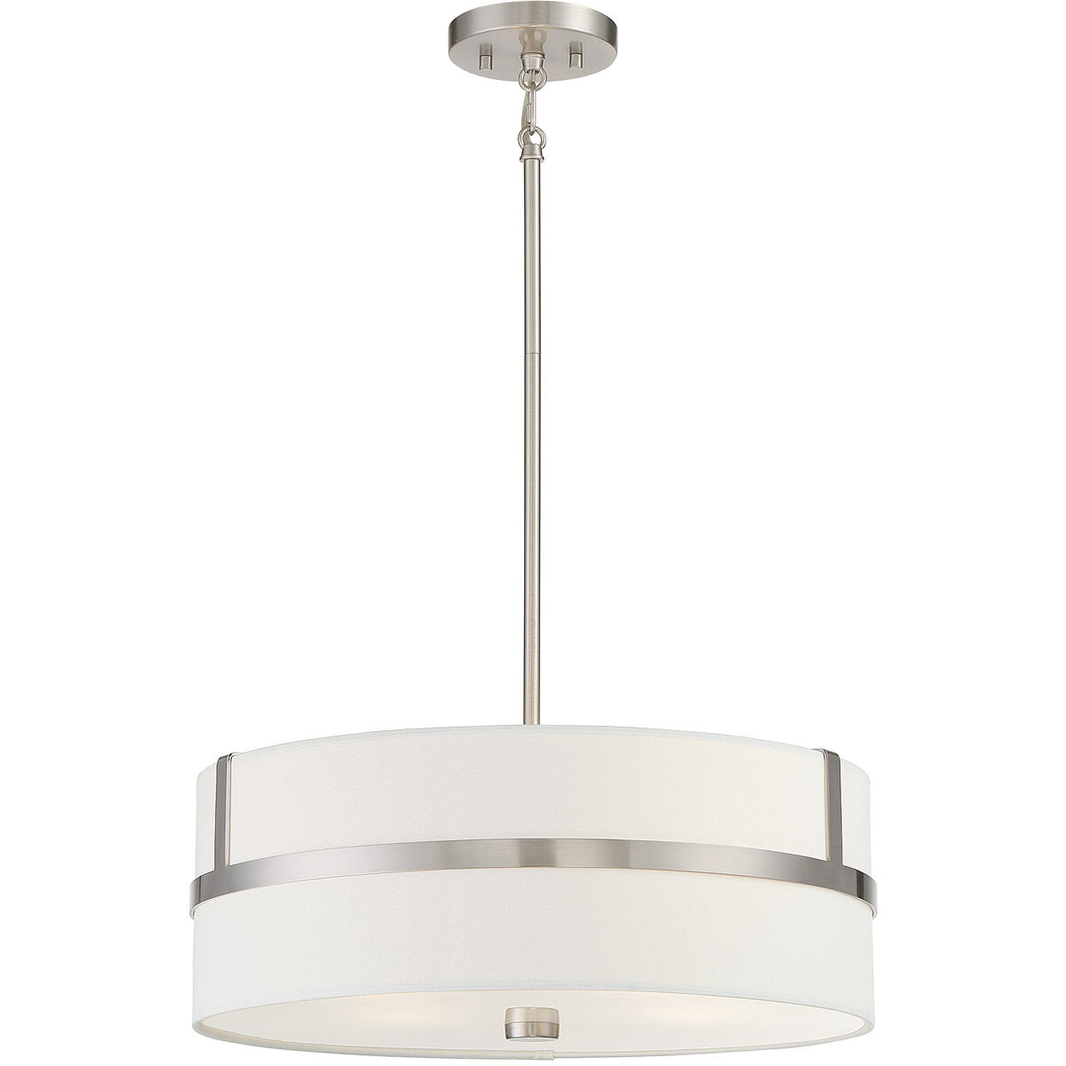 Contemporary 4 Light 20 inch Brushed Nickel Pendant Ceiling Light