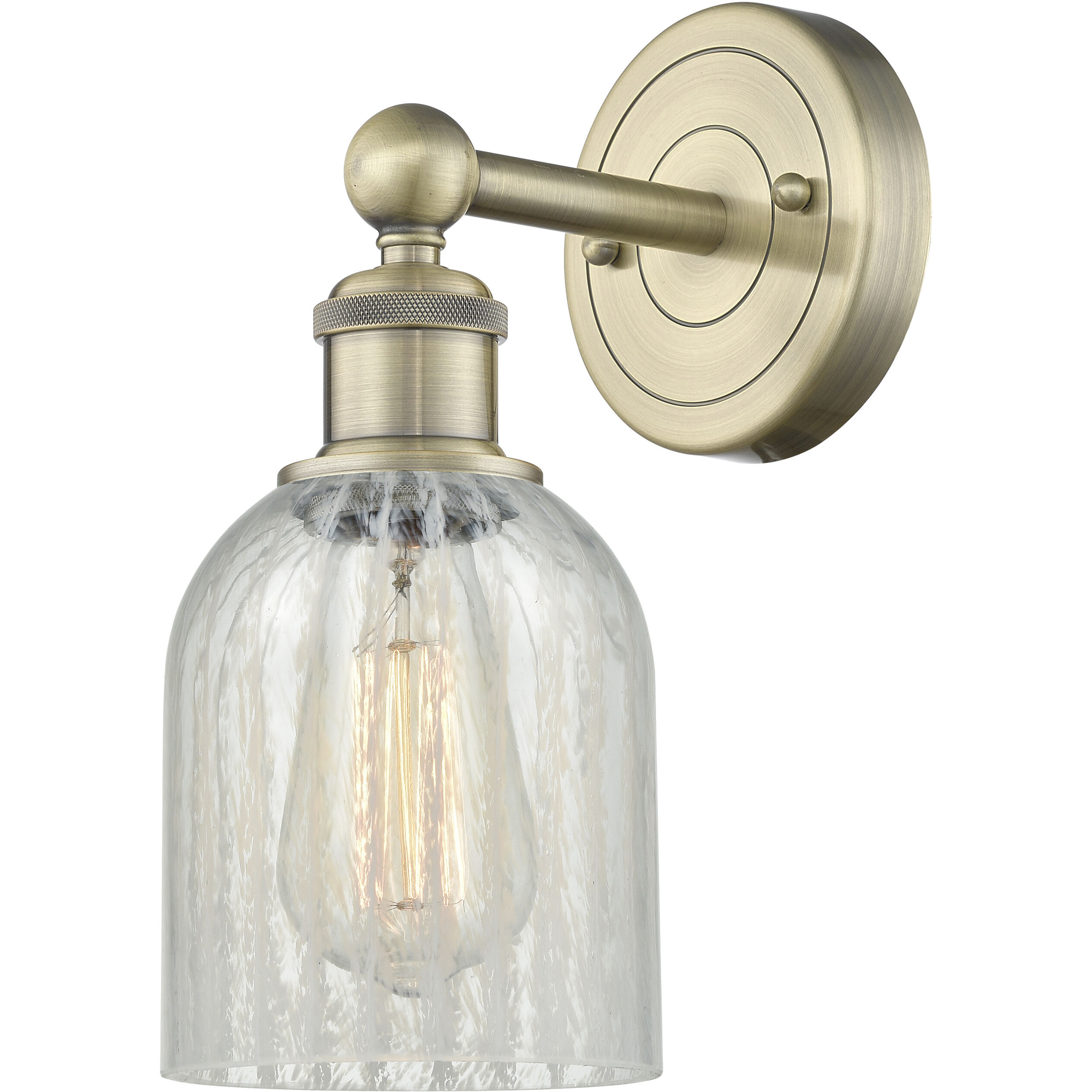 Caledonia Sconce Wall Light in Antique Brass, Mouchette