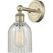 Caledonia Sconce Wall Light in Antique Brass, Mouchette