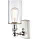 Ballston Clymer LED 4 inch White and Polished Chrome Sconce Wall Light in Clear Glass, Ballston