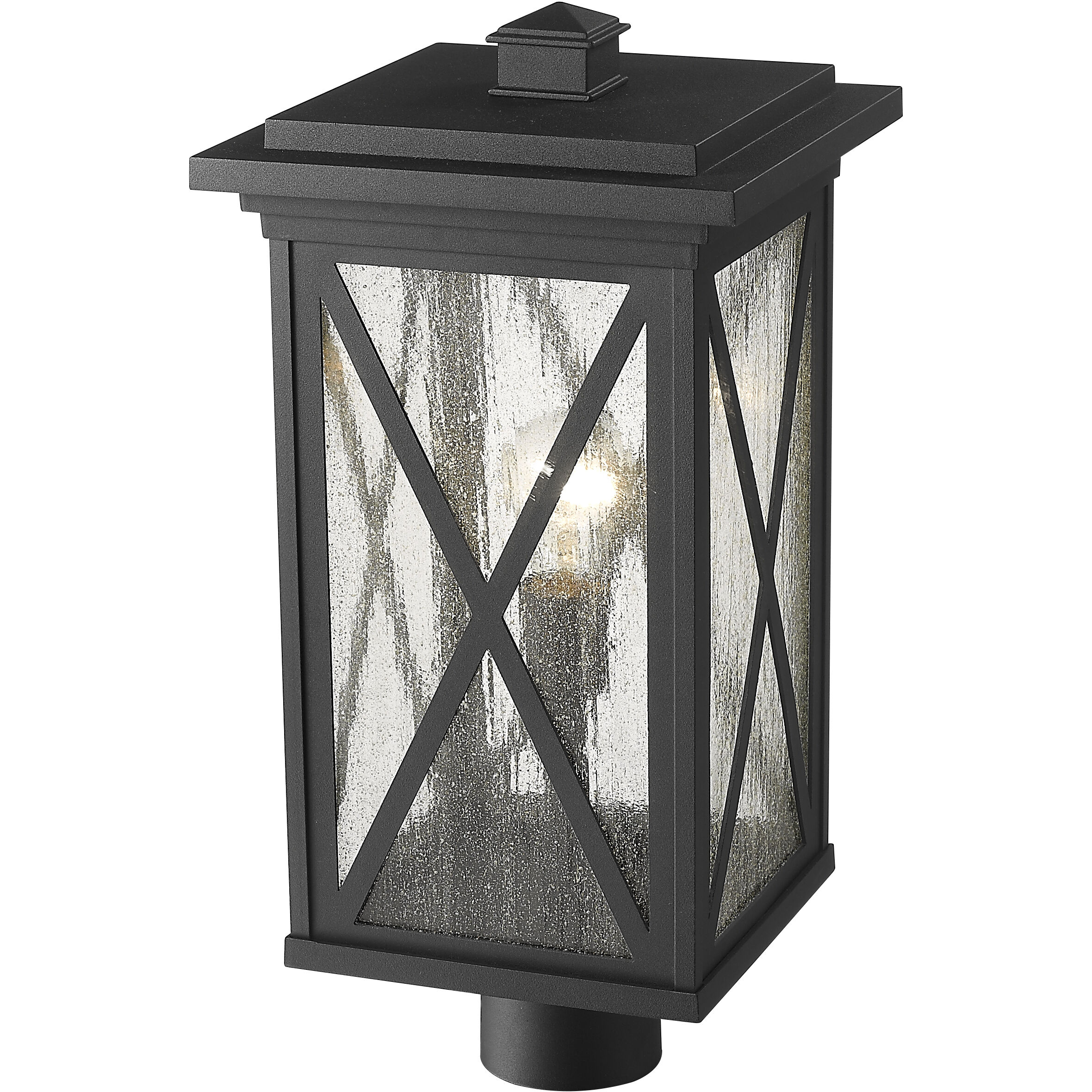 Brookside 1 Light 19.5 inch Black Outdoor Post Mount Fixture